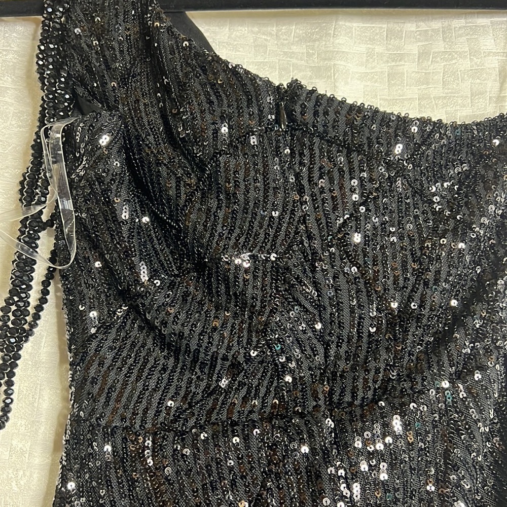 NWT One Shoulder Sequins Mini Dress - Picture 7 of 9